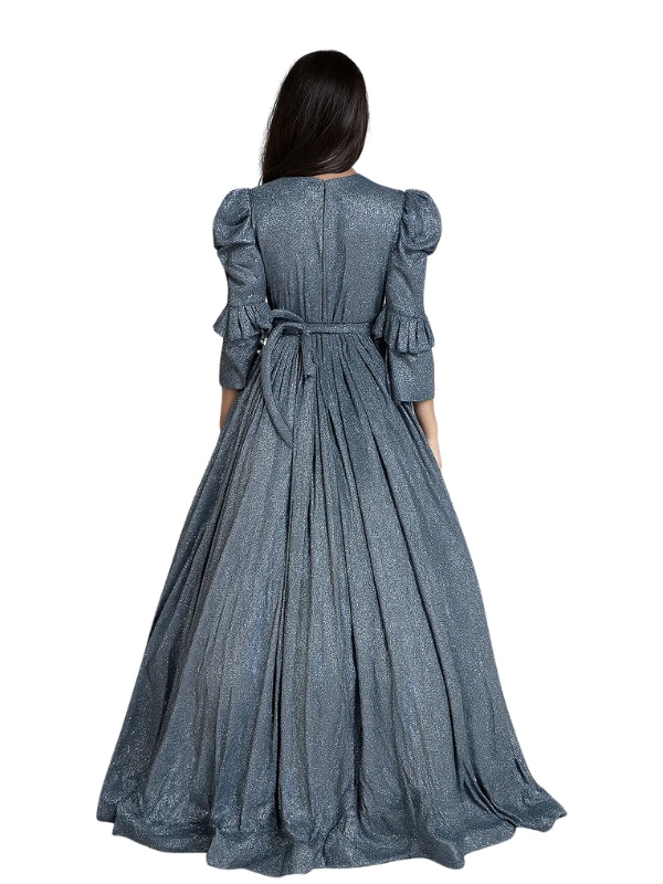 Slate Grey Moonlight Glamour Gown – Sparkling Evening Dress for Women