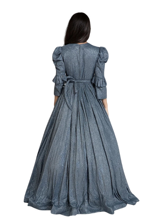 Slate Grey Moonlight Glamour Gown – Sparkling Evening Dress for Women